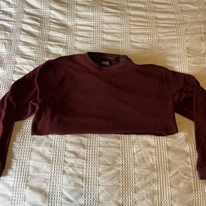 Maroon Cropped Sweater